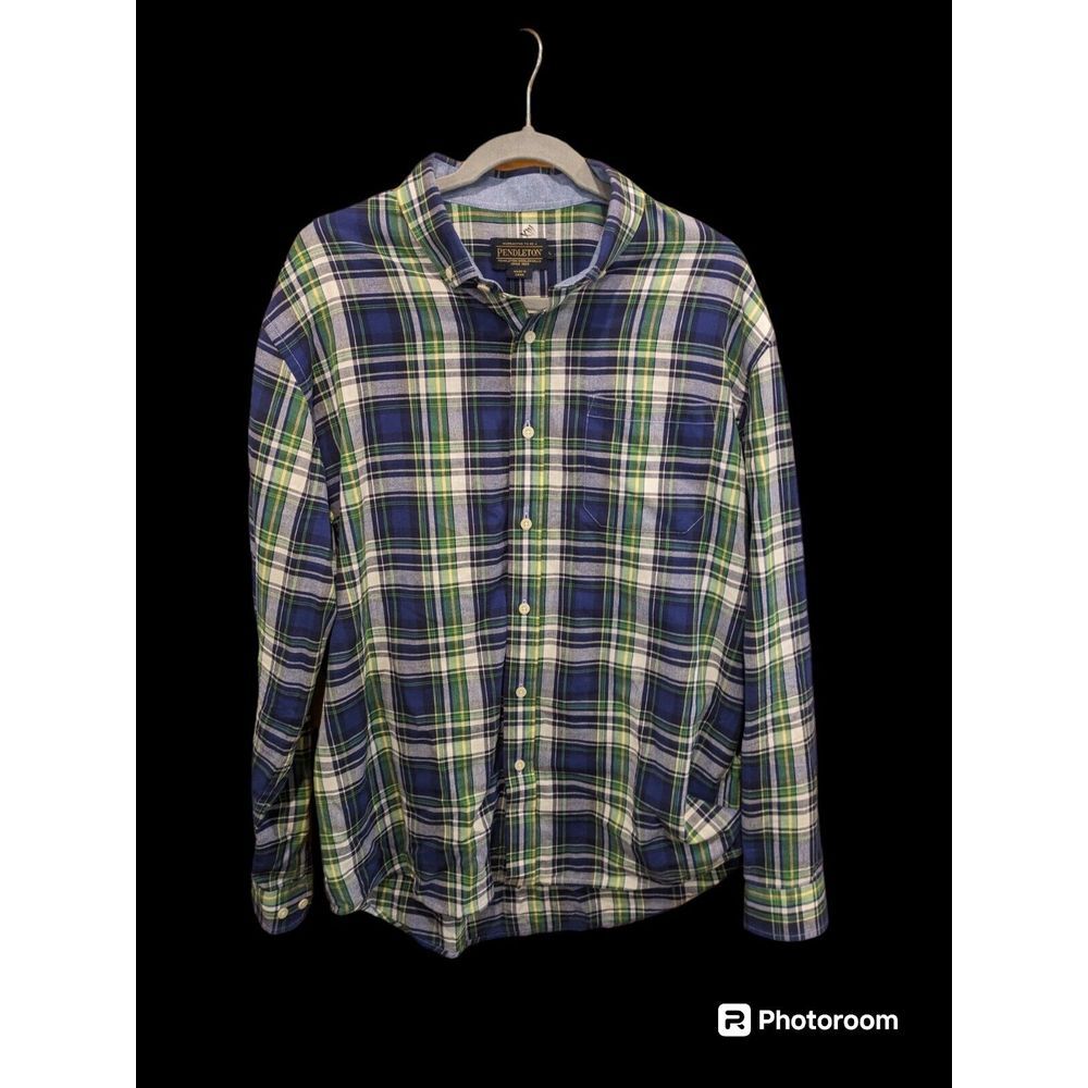 PENDLETON Classic‎ Long Sleeve Button Up Shirt  Large  Mens shirt Cotton Plaid